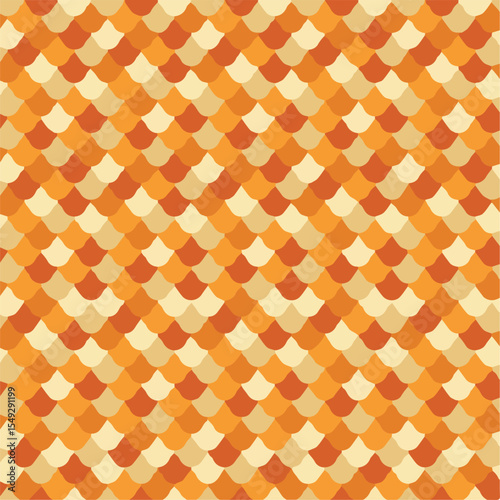 Orange and yellow scales create a seamless fish or reptile pattern