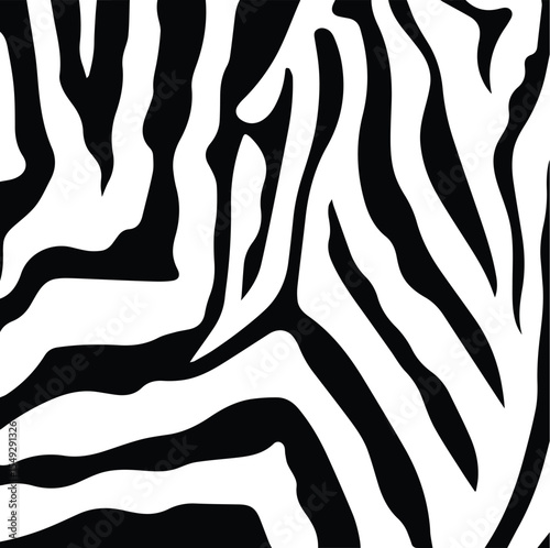 Seamless zebra pattern with black and white stripes animal print design