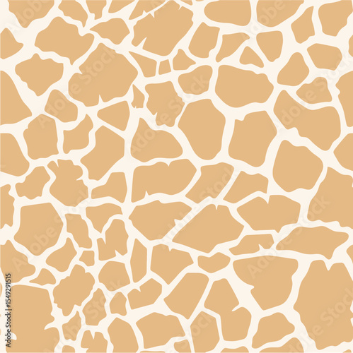 Seamless giraffe pattern with beige spots on a white background