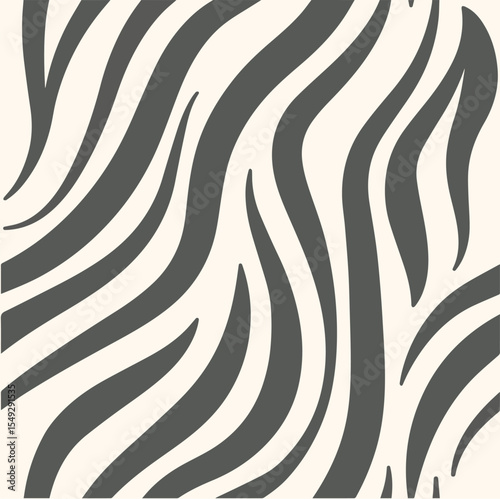 Seamless zebra pattern with gray stripes on a white background