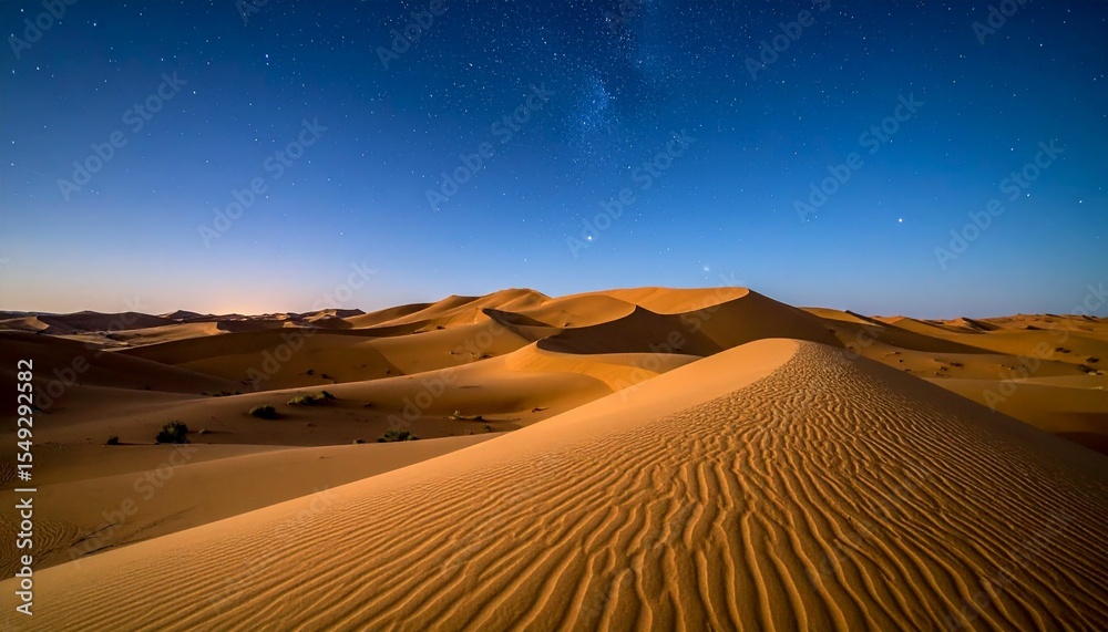 Naklejka premium Starry Desert Night Landscape
