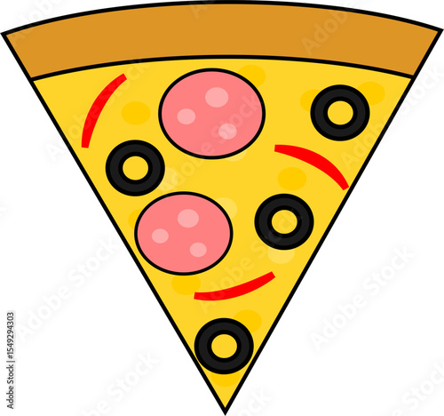 Pizza Icon – Flat Design Symbol for Food, Fast Food, and Italian Cuisine