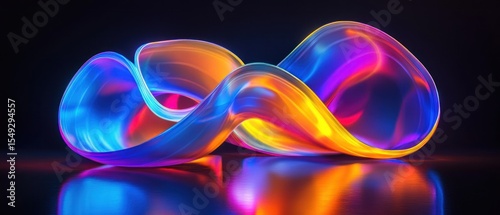 Abstract colorful neon glowing shapes