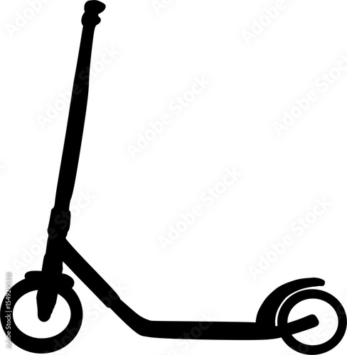 Scooter Icon in Black – Flat Design Symbol for Urban Transport, Mobility, and Eco Travel