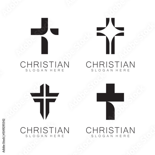 Christian Church logo creative Cross design vector