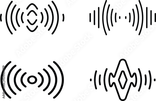 sound wave icon, voice message, audio sound wave vector illustration