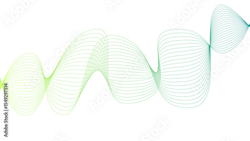  Vector curvy abstract line art wavy flowing dynamic colorful lines white background in concept music or sound, wave, wind, information flow