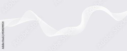 Futuristic Abstract glowing wave lines on white background. Dynamic wave pattern. Suit for poster, banner, brochure, cover, website, flyer. Vector illustration