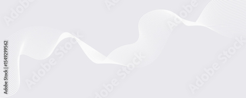Futuristic Abstract glowing wave lines on white background. Dynamic wave pattern. Suit for poster, banner, brochure, cover, website, flyer. Vector illustration