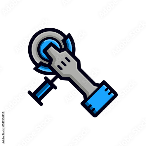 angle grinder cordless simple flat icon illustration outline color
