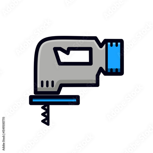 jigsaw cordless simple flat icon illustration outline color