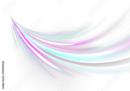 Futuristic Speed Movement on Wavy Neon Road, Vector Line Curve with Twirl, Vortex and Wool Texture Effect