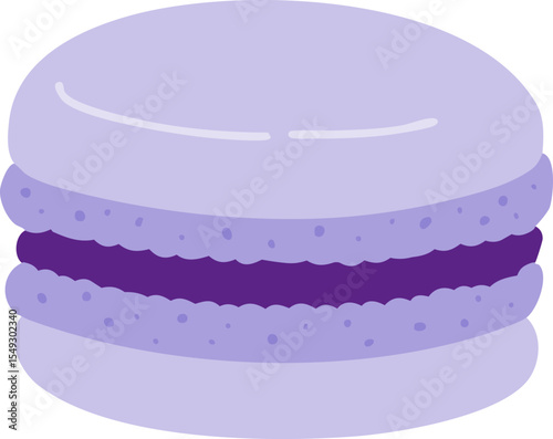 Purple Macaron Vector Illustration - French Pastry Dessert Icon. Vector design elements.