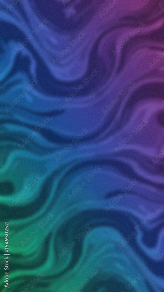 Obraz premium Abstract flowing gradient with blurred teal blue and purple hues creating a smooth wave like multicolored liquid effect