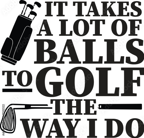 Golf quote with bag and club isolated on transparent background