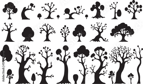 silhouettes of trees