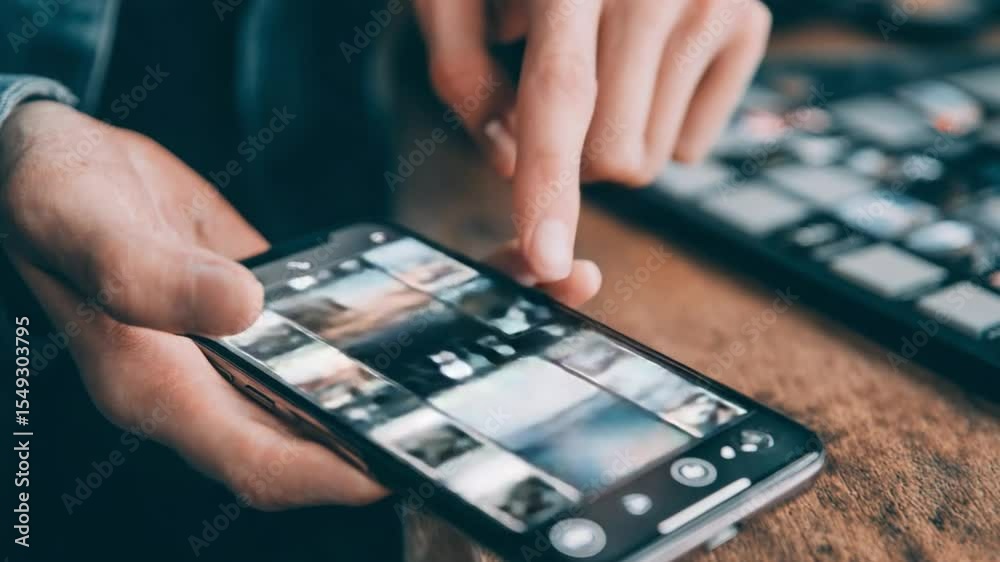 custom made wallpaper toronto digitalDigital Interaction: The image features a person engaging with a smartphone, with a focus on its screen. The composition captures the essence of modern communication and technological interaction.