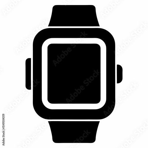 Smartwatch silhouette icon on white background