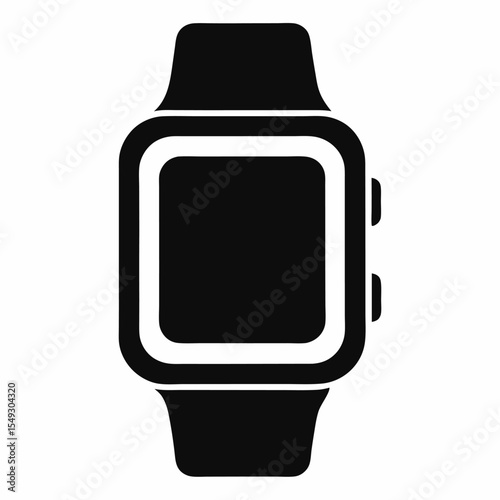 Smartwatch silhouette icon on white background