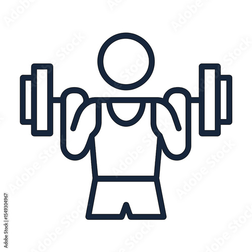Person lifting weights in an outline style illustration  
