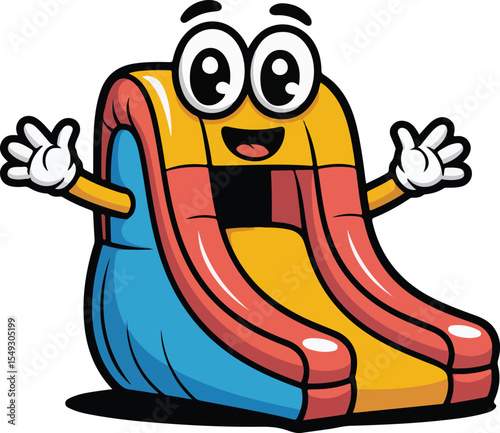 Happy Inflatable Slide Cartoon