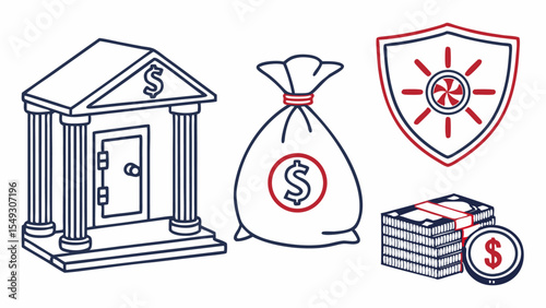central-bank-icon-set