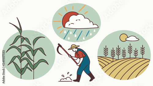 climate-change-and-agriculture-icon-set