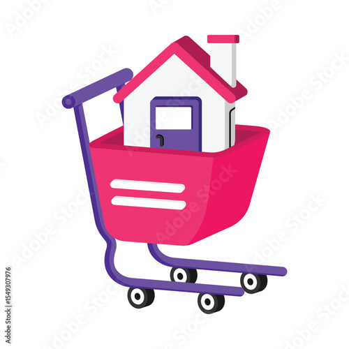 Buying A House Vector style icon. Eps 10 file