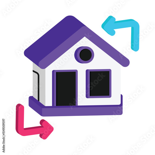 House Relocation Vector style icon. Eps 10 file