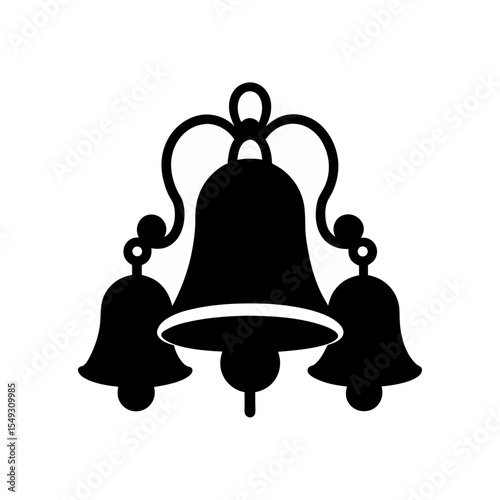 black silhouette of a agogo bells on white backgro.svg