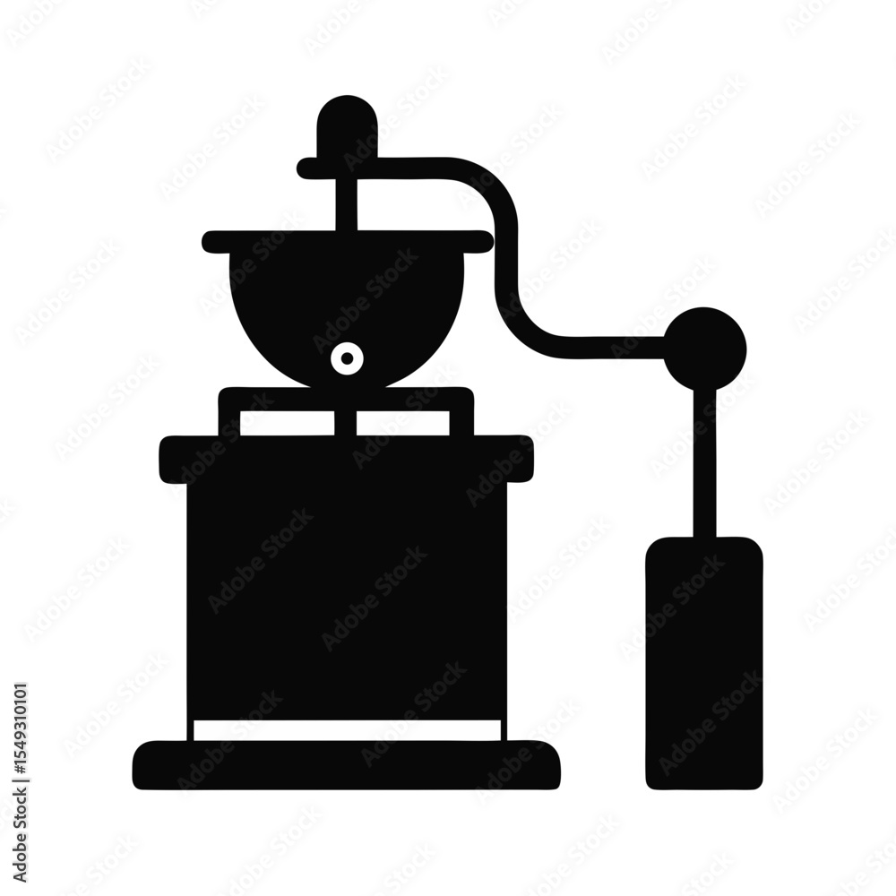 Obraz premium black silhouette of a benchtop grinder on white ba.svg