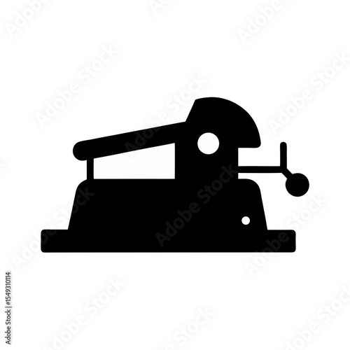 black silhouette of a belt sander on white backgro.svg