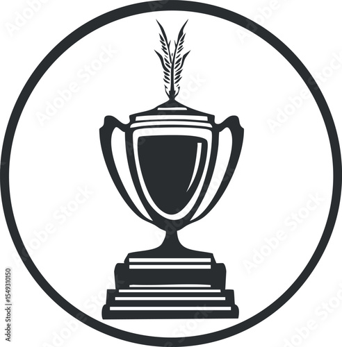 Illustration of a trophy cup award symbolizing victory recognition and achievement in competitions