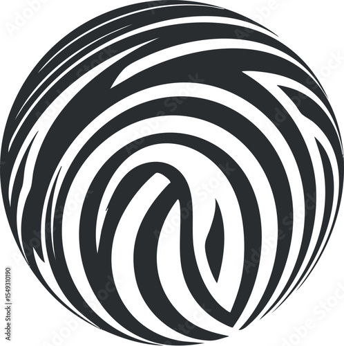 Wallpaper Mural Close-up of a circular black and white fingerprint pattern representing identity and security Torontodigital.ca