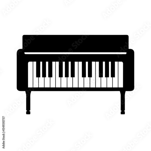 black silhouette of a digital piano on white backg.svg