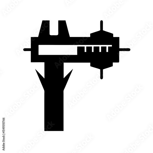 black silhouette of a digital caliper on white bac.svg