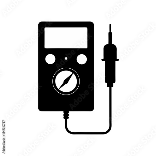 black silhouette of a digital multimeter on white .svg