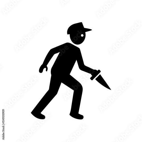 black silhouette of a drywall cutter on white back.svg