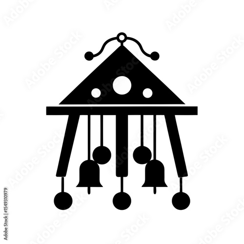 black silhouette of a glockenspiel on white backgr.svg