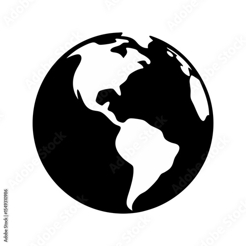 black silhouette of a globe on white background  .svg