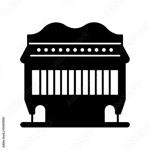black silhouette of a harmonium on white backgroun.svg