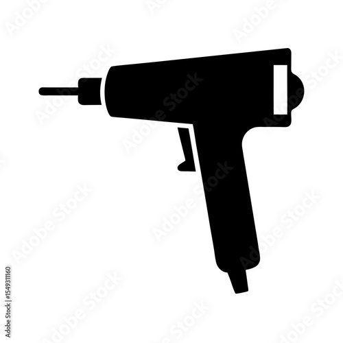 black silhouette of a heat shrink gun on white bac.svg