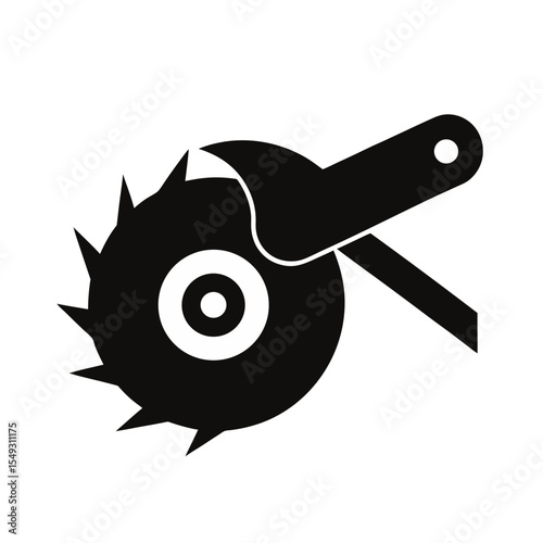 black silhouette of a high speed rotary cutter on .svg