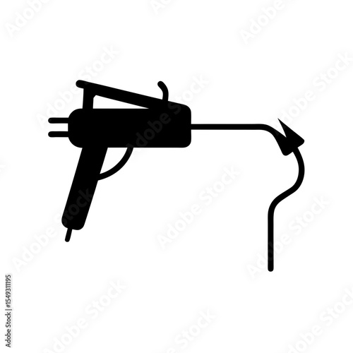 black silhouette of a hot wire foam cutter on whit.svg
