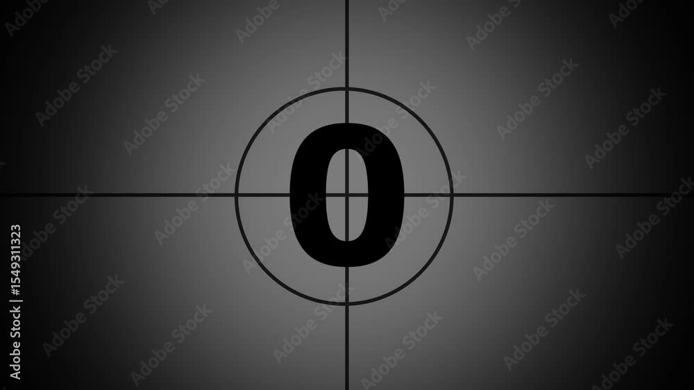 Simple Countdown. Countdown animation. Countdown movie from 5 to 0 number. Movie-style countdown Counting from 5 seconds. digital timer, Clock and watch.