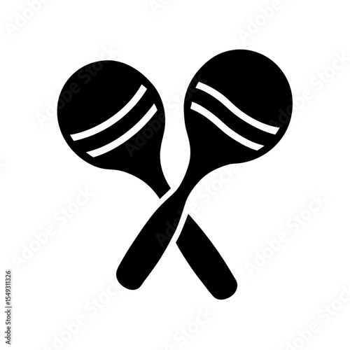 black silhouette of a maracas on white background .svg