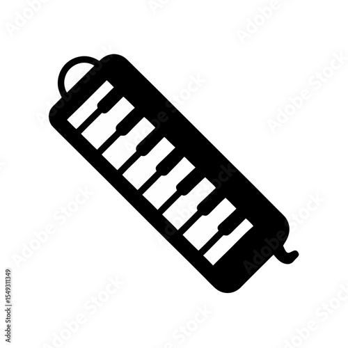 black silhouette of a melodica on white background.svg