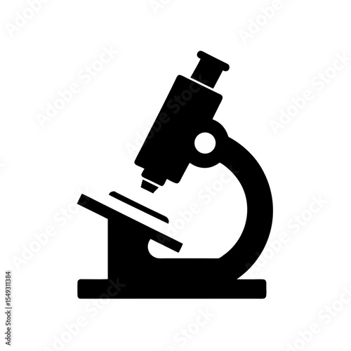black silhouette of a microscope on white backgrou.svg