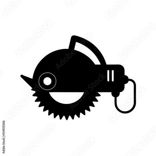 black silhouette of a mini electric saw on white b.svg