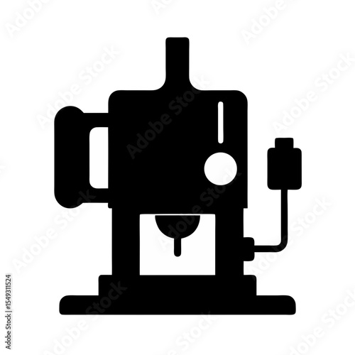 black silhouette of a plunge router on white backg.svg